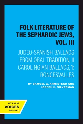 Armistead / Silverman |  Folk Literature of the Sephardic Jews, Vol. III | Buch |  Sack Fachmedien
