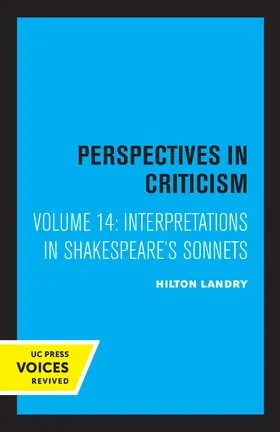 Landry | Interpretations in Shakespeare's Sonnets | Buch | 978-0-520-32352-0 | www.sack.de