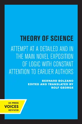 Bolzano / George |  Theory of Science | Buch |  Sack Fachmedien