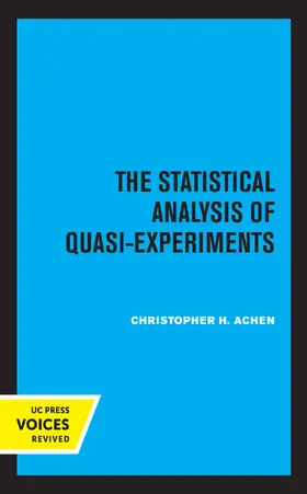 Achen |  The Statistical Analysis of Quasi-Experiments | Buch |  Sack Fachmedien