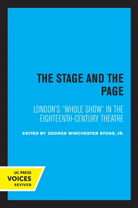 Stone | The Stage and the Page | Buch | 978-0-520-33492-2 | www.sack.de