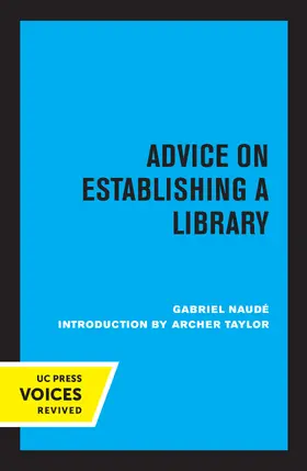 Naude |  Advice on Establishing a Library | Buch |  Sack Fachmedien
