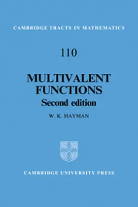 Hayman |  Multivalent Functions | Buch |  Sack Fachmedien