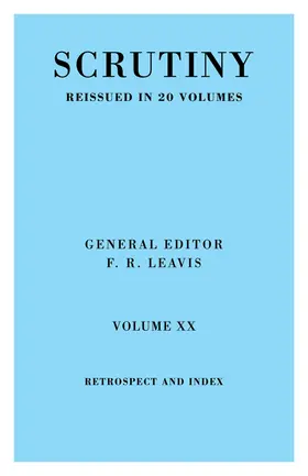Leavis |  Scrutiny Vol. 20 Index & Retrosp | Buch |  Sack Fachmedien