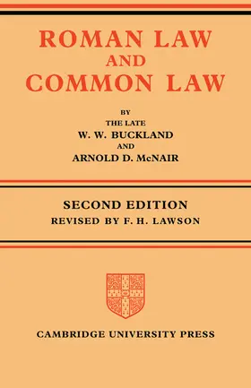 Buckland / McNair |  Roman Law and Common Law | Buch |  Sack Fachmedien