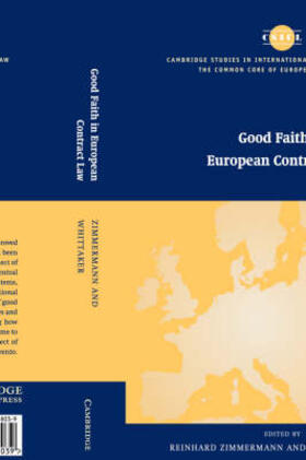 Whittaker / Zimmermann |  Good Faith in European Contract Law | Buch |  Sack Fachmedien