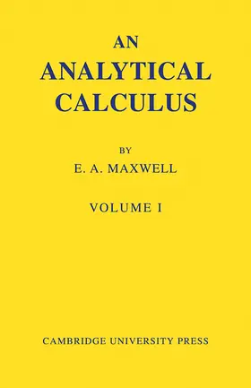 Maxwell |  An Analytical Calculus | Buch |  Sack Fachmedien