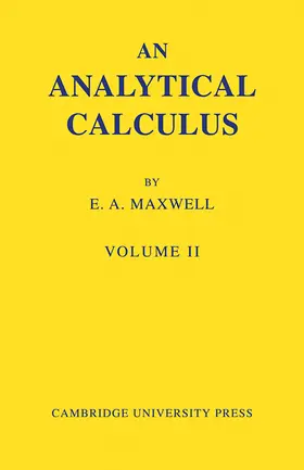 Maxwell |  An Analytical Calculus | Buch |  Sack Fachmedien