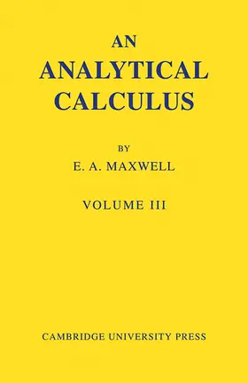 Maxwell |  An Analytical Calculus | Buch |  Sack Fachmedien