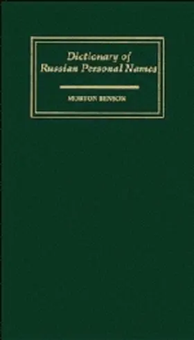 Benson |  Dictionary of Russian Personal Names | Buch |  Sack Fachmedien