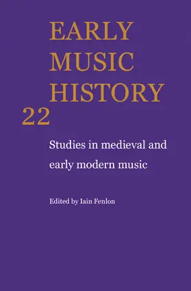 Fenlon |  Early Music History | Buch |  Sack Fachmedien