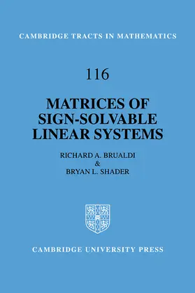 Brualdi / Shader |  Matrices of Sign-Solvable Linear Systems | Buch |  Sack Fachmedien