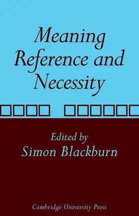 Blackburn |  Meaning, Reference and Necessity | Buch |  Sack Fachmedien