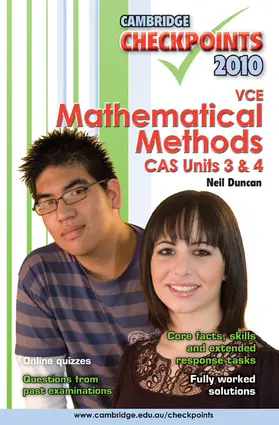 Duncan | Cambridge Checkpoints VCE Mathematical Methods CAS Units 3 and 4 2010 | Buch | 978-0-521-12112-5 | www.sack.de