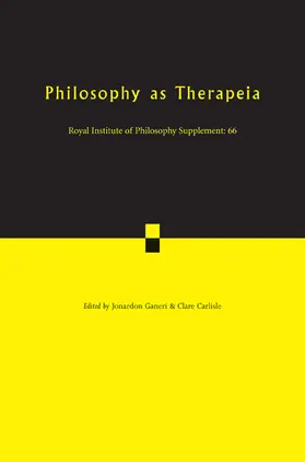 Carlisle / Ganeri |  Philosophy as Therapeia | Buch |  Sack Fachmedien