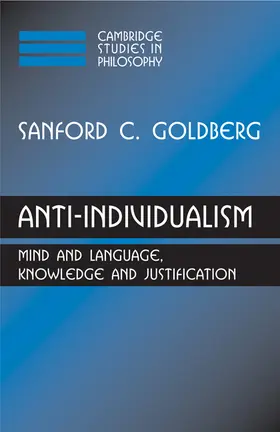 Goldberg | Anti-Individualism | Buch | 978-0-521-16924-0 | sack.de