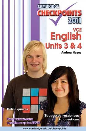 Hayes | Cambridge Checkpoints VCE English Units 3&4 2011 | Buch | 978-0-521-18654-4 | sack.de