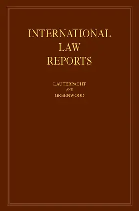 Lauterpacht / Greenwood | International Law Reports: Volume 140 | Buch | 978-0-521-19451-8 | sack.de