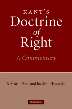 Byrd / Hruschka | Kant's Doctrine of Right | Buch | 978-0-521-19664-2 | www.sack.de