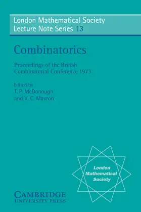McDonough / Mavron |  Combinatorics | Buch |  Sack Fachmedien