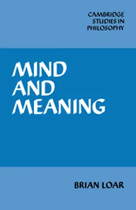 Loar |  Mind and Meaning | Buch |  Sack Fachmedien