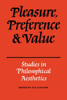 Schaper |  Pleasure, Preference and Value | Buch |  Sack Fachmedien