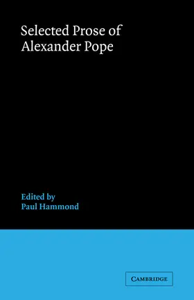 Hammond |  Selected Prose of Alexander Pope | Buch |  Sack Fachmedien