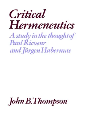 Thompson |  Critical Hermeneutics | Buch |  Sack Fachmedien