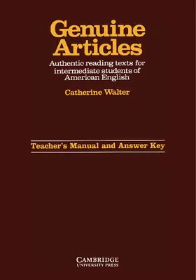 Walter |  Genuine Articles Teacher's Manual with Key | Buch |  Sack Fachmedien