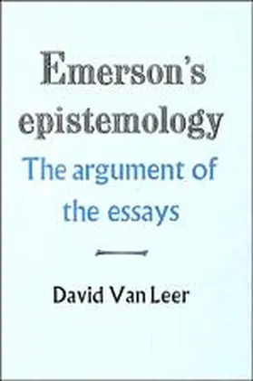 Leer |  Emerson's Epistemology | Buch |  Sack Fachmedien