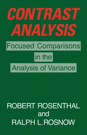 Rosenthal / Rosnow |  Contrast Analysis | Buch |  Sack Fachmedien