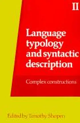 Shopen |  Language Typology and Syntactic Description | Buch |  Sack Fachmedien