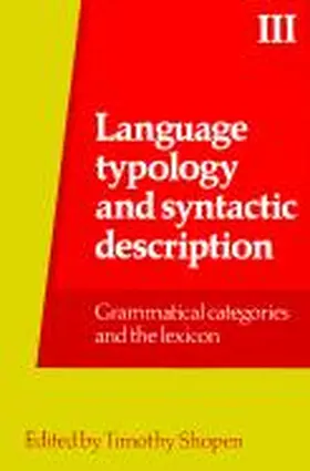 Shopen |  Language Typology and Syntactic Description | Buch |  Sack Fachmedien