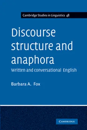 Fox |  Discourse Structure and Anaphora | Buch |  Sack Fachmedien