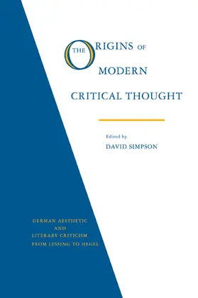 Simpson |  The Origins of Modern Critical Thought | Buch |  Sack Fachmedien