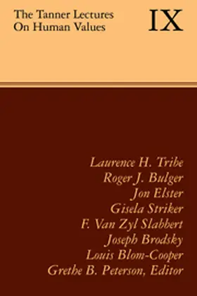 Peterson |  The Tanner Lectures on Human Values: Volume 9, 1988 | Buch |  Sack Fachmedien