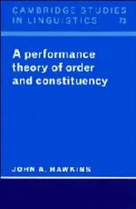 Hawkins |  A Performance Theory of Order and Constituency | Buch |  Sack Fachmedien