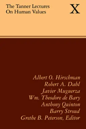 Peterson |  The Tanner Lectures on Human Values: Volume 10, 1989 | Buch |  Sack Fachmedien
