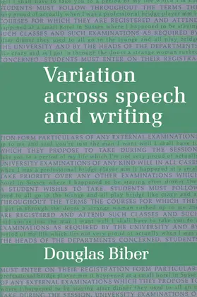 Biber |  Variation Across Speech and Writing | Buch |  Sack Fachmedien