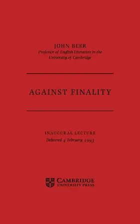 Beer |  Against Finality | Buch |  Sack Fachmedien