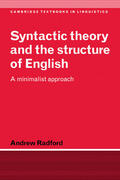 Radford / Anderson / Bresnan |  Syntactic Theory and the Structure of English | Buch |  Sack Fachmedien