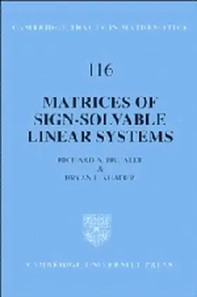 Brualdi / Shader / Bollobas |  Matrices of Sign-Solvable Linear Systems | Buch |  Sack Fachmedien