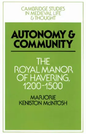 McIntosh / Mckitterick |  Autonomy and Community | Buch |  Sack Fachmedien
