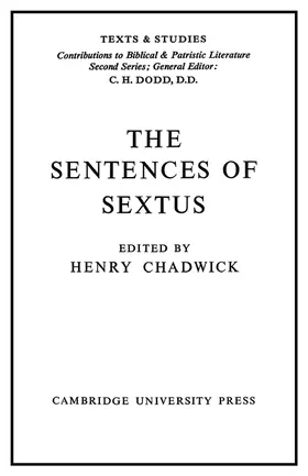 Chadwick |  The Sentences of Sextus | Buch |  Sack Fachmedien