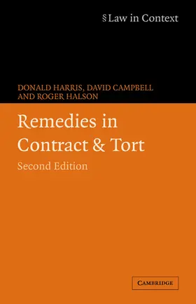 Harris / Campbell / Halson |  Remedies in Contract and Tort | Buch |  Sack Fachmedien
