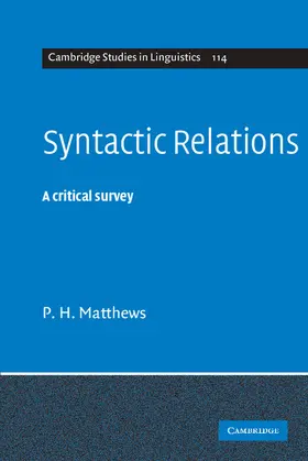Matthews |  Syntactic Relations | Buch |  Sack Fachmedien