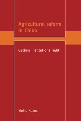 Huang |  Agricultural Reform in China | Buch |  Sack Fachmedien
