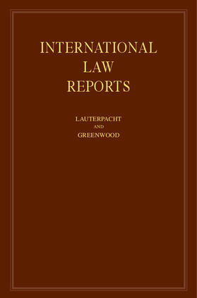 Lauterpacht / Greenwood |  International Law Reports | Buch |  Sack Fachmedien