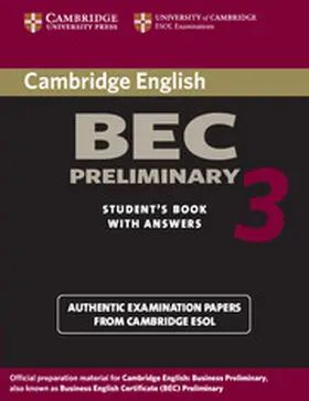  Cambridge BEC Preliminary 3 with Answers | Buch |  Sack Fachmedien