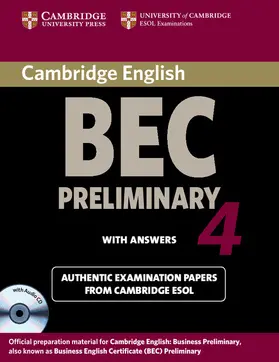 Cambridge ESOL |  Cambridge BEC 4 Preliminary Self-study Pack (Student's Book with answers and Audio CD) | Buch |  Sack Fachmedien